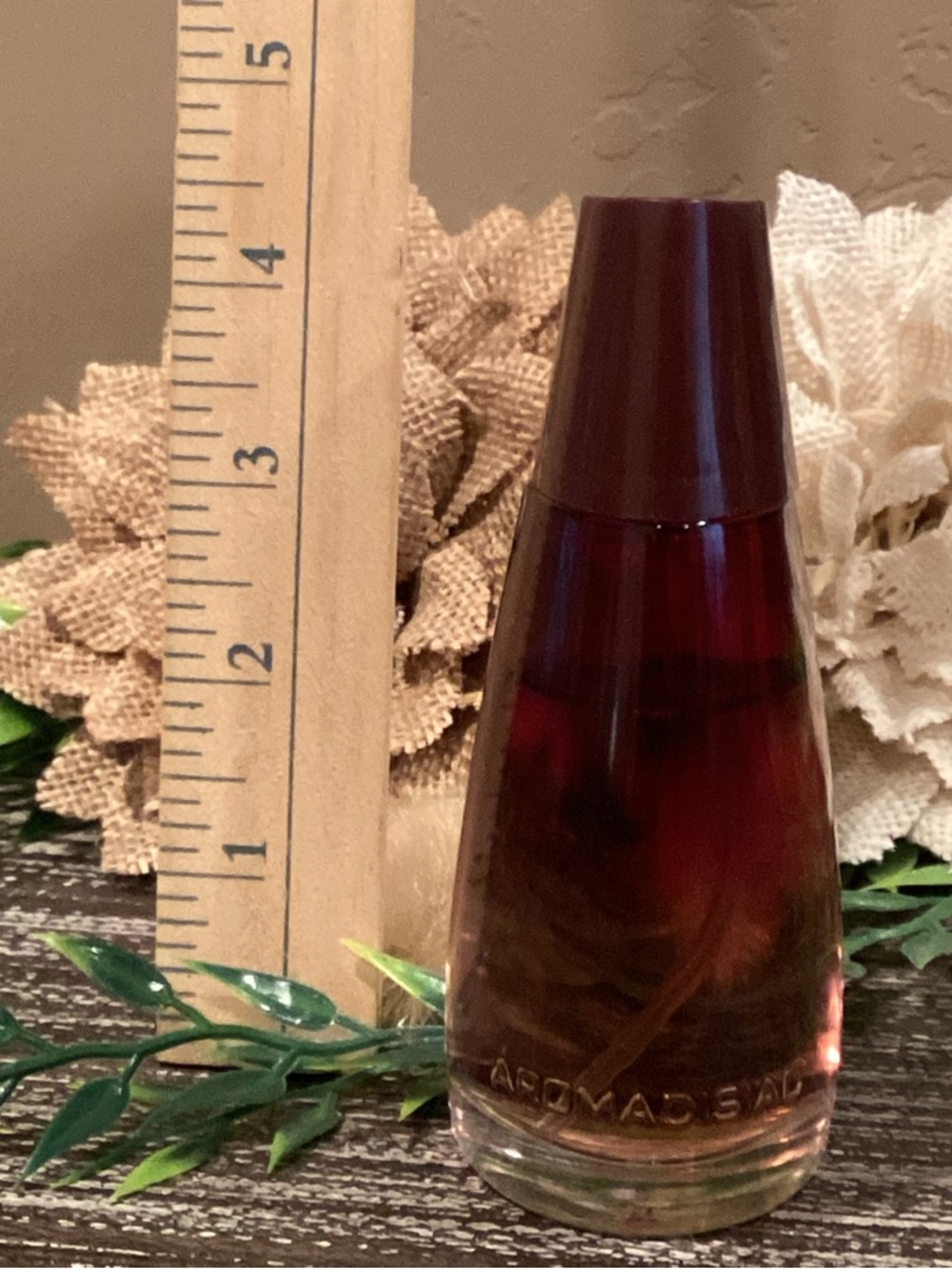 Avon deep burgundy glass perfume bottle